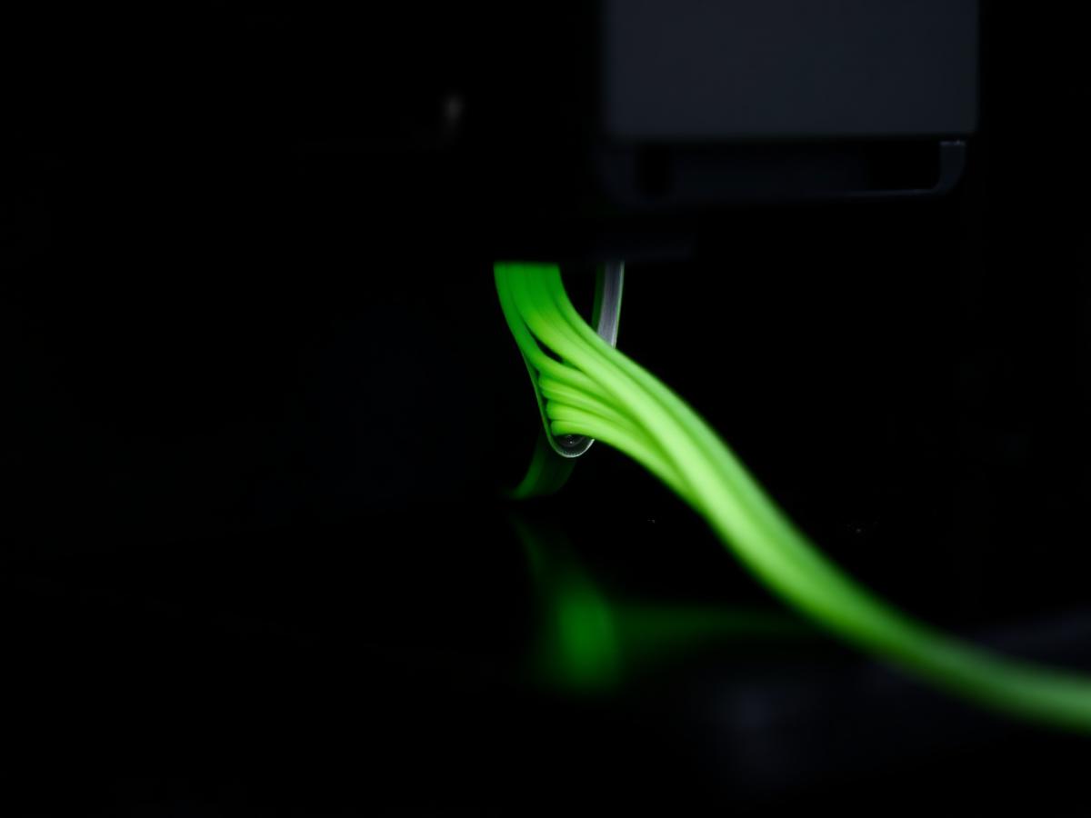 3D printer nozzle extruding filament